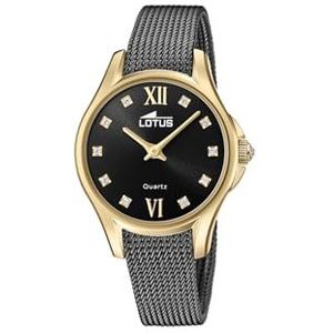 Lotus Dames analoog kwarts horloge met roestvrij stalen armband 18825/1, zwart, Modern