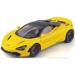Mclaren 720s 1:24 Super Sportcar geluid en licht miniaturen legering gegoten model auto presenteert voor kind cadeau metaal (kleur: geel, maat: niet hebben)