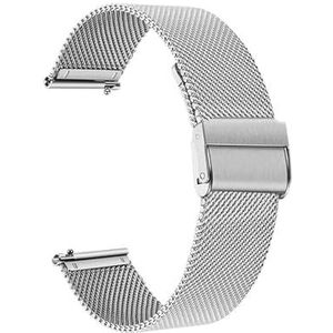 Roestvrij Stalen Bandjes fit for Garmin Forerunner 55 245 645M Smart Horloge Band Metalen Armband Riemen fit for aanpak S40 S12 S42 Correa (Color : Style 2 Silver, Size : For Vivomove HR)