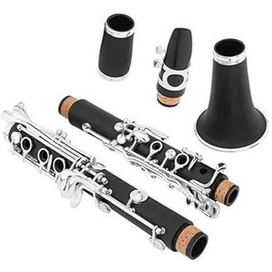 Eb 17-toetsen zwart plastic behuizing oppervlak vernikkelde toetsen klarinetinstrument Professionele Klarinet