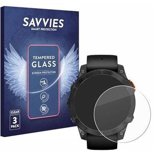 Savvies Tempered Glass Screen Protector voor Garmin Fenix 7 Pro Solar (47 mm) (3 Stuks) - 9H Gehard Glas Scherm Beschermer