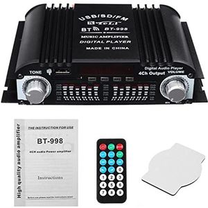 Versterker, BT-998 HIFI Geluidsversterker Lcd Display Klasse D Power Amplificador Bluetooth Radio Auto Home Super luidspreker FM USB SD(Amplifier no Adapter)