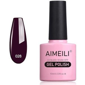 AIMEILI Gel Nagellak UV LED Gellack Soak Off Gel Polish - Dark Purple (028) 10ml