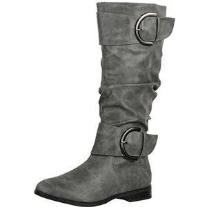 Elara Dames Laarzen Slip-on Laarzen Chunkyrayan JY1989 Grey-39