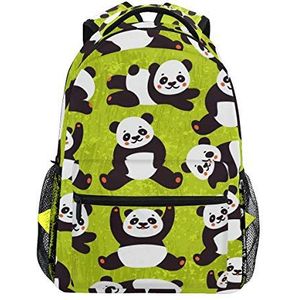 My Daily School Rugzakken Leuke Panda Doodle Laptop Tas Vrouwen Casual Daypack Jongens Meisjes Boekentas, Meerkleurig, 11.4 x 5.5 x 16 inches