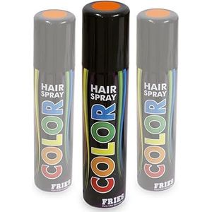 3X haarspray oranje - voordeelset: 3 blikjes van elk 100 ml. Kleurspray voor carnaval, Halloween en feest