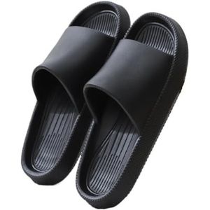 Slippers, Effen kleur Eenvoudige thuis, onderweg Comfortabele sandaalpantoffels Unisex modellen,voor dames en heren(Black,45 EU)