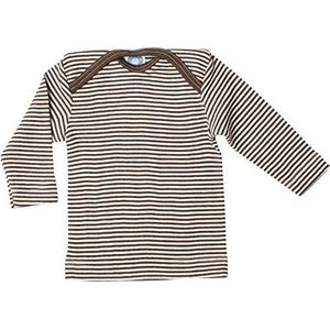 Cosilana, Babyonderhemd met lange mouwen, 70% wol, 30% zijde, Bruin Geringeld, 62/68 cm