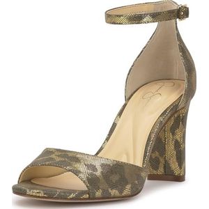 Jessica Simpson Dames Luxcilla hak sandaal, Golden Roxy Metallic Leopard, 5.5 UK, Gouden Roxy Metallic Luipaard, 38.5 EU