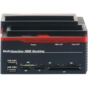 SQUADO - USB 3.0 Dual Bay Docking Station - Voor 2,5/3,5 inch SATA/IDE Harde Schijven