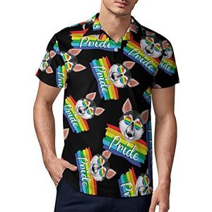 LGBT Pride Husky heren golf poloshirt zomer korte mouw T-shirt casual sneldrogende T-shirts 2XL