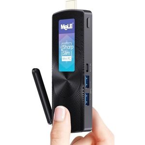 MeLE PCG02 Ventilatorloze Mini PC Stick Windows 11 Home Celeron N4000 (tot 2,6 GHz) 4GB LPDDR4 128GB ROM Micro Computer Kleine Desktop met Gigabit Ethernet, 4K HDMI
