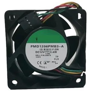 6cm 6038 12V 3.4W pmd1206pmb3-a PWM serverbehuizingsventilator 60 * 60 * 38MM