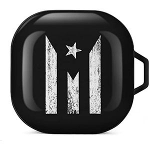Puerto Rico vlag oordopjes hoesje compatibel met Samsung hard shell beschermhoes zwart-stijl
