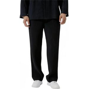 Geplooide Broek Voor Mannen Casual Broek Mannen Japanse Streetwear Mannen Mode Japanse Stijl Broek Baggy, Marineblauw, M