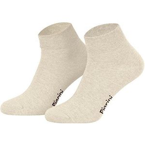 Piarini 8 paar korte sokken korte sokken kwartsokken voor dames heren - effen zwart wit grijs antraciet of met neon-details - dun zonder elastische tailleband, beige, 43-46 EU
