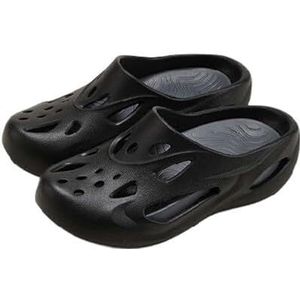 EKsma Tuinschoenen voor heren, lichtgewicht outdoor strandslippers, herstelsandalen met verwijderbare dikke inlegzolen, Zwart, 39.5 EU