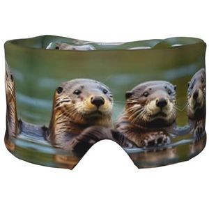 Otters Print Oogschaduw Cover voor Dutje Reizen Yoga, Oogdekking Blinddoek Reizen Kantoor Dutje Vliegtuig