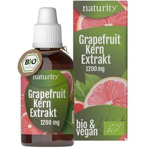 NATURITY Biologische grapefruitpitextract, 1200 mg bioflavonoïden / 100 ml, gecertificeerde biologische kwaliteit, veganistisch en geproduceerd in Duitsland, gemakkelijk en schoon te gebruiken