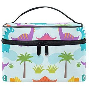 Vrouwen Leuke Cartoon Dinosaurus Cosmetische Tas Organizer Rits Make-up Tassen Pouch Toilettas