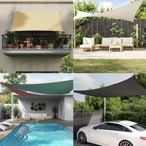 Homgoday Zonnezeil, lichtgrijs, 3 x 3 m, 100% Oxford-polyester, meubels, outdoortent voor privacy, luifel voor tuin, balkon, zonnezeil voor buiten, zijluifel voor terras buiten