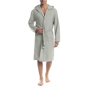 o-day Badjas van microvezel voor dames en heren, ruimtebesparend, uniseks, voor volwassenen, met zakken en riem, ideaal voor reizen, zwembad, fitnessstudio, licht, zacht, Grijs, L