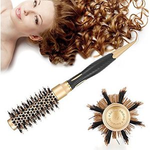 Draagbare Anion Antistatische Ronde Haar Kam Salon Styling Borstel Goud & Zwart (A1813-25)