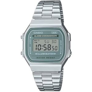 Casio Digitale grijze wijzerplaat unisex horloge A168WA-3AYDF, Zilver, Antiek