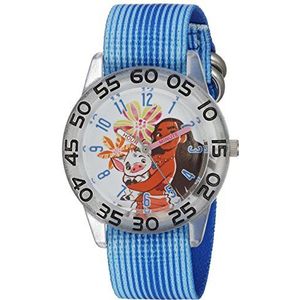 DISNEY Girls' Moana Analog-Quartz Watch with Nylon Strap, Blue, 16 (Model: WDS000044)