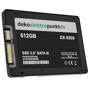 dekoelektropunktde 512GB SSD harde schijf geschikt voor Asus N46VM-1B N46VM-V3018V N46VZ N46VZ-1A N46VZ-1B, alternatieve vervanging