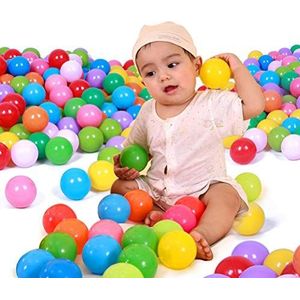 TiSkying 50 stuks ballen voor kinderen, zachte plastic mini-speelballen kleurrijke speelbal gladde randen en niet-giftige oceaan bal baby kind zwembad speelgoed voor speeltent speelhuis boxzwembad