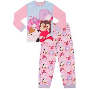 Squishmallows Meisjes Lange Pyjama Set Kinderen PJ's, roze, 8-9 jaar