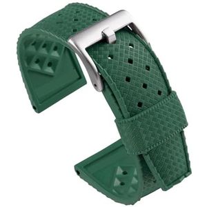 INSTR Sport rubberen horlogeband voor Seiko5 voor Astron horlogeband waterdichte band vervanging (Color : Green-silver, Size : 20mm)