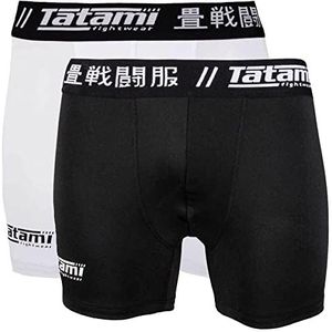 Tatami Fightwear BJJ Grappling Underwear | Heren ademende lycra compressie boxershort voor Jiu Jitsu, Grappling, MMA en worstelen | 2 stuks heren slips, Zwart, S