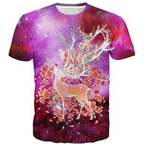 SYAIMN Klassiek T-shirt voor heren, Paars 20, XL