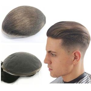 Haarsysteem voor mannen, Zwitserse kant-en-klare toupet for mannen, zacht haarvervangingssysteem(Light Brown)