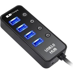 USB 3.0 HUB-oplader Multi 4/7 Poort For Computer Pc Laptopaccessoires Met Voedingsadapter Snel Veilig(4 port with plug)