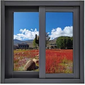 Aluminium schuiframen, vervangend raam for kleine horizontale ramen, gehard glas en hor, for schuren, badkamers, coops, campergarages(Gray,37inx20in)
