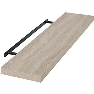 EUGAD 0041QJ Wandplank, boekenplank, hangplank, dvd-plank, cd-plank, plank, hout, 100 cm, Sonoma, eiken