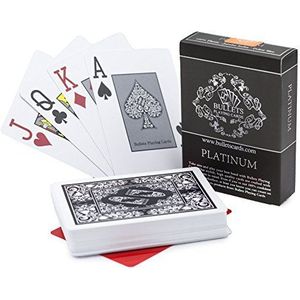 Bullets Playing Cards Premium professionele plastic pokerkaarten Platinum met twee hoektekens - Deluxe kaartspellen met jumbo index - professionele premium speelkaarten voor Texas Holdem Poker