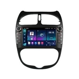 Autoradio Android compatibel for Peugeot 206 206CC 206SW 2000-2008 7inch multimedia Carplay-speler(B 1G 32G 8led Cam)