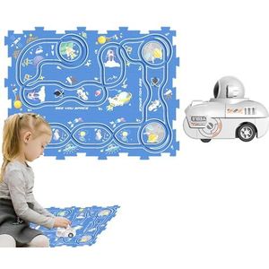 Puzzelbanen met voertuigen - Puzzle Racer Kinderautobaanset met auto - -montage van educatief speelgoed voor jongens en meisjes van 3-6 jaar oud, speelgoed voor kerstcadeaus, Dalynn
