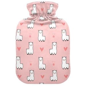 LI ZHI XIN PVC warmwaterkruik met fluwelen deksel 1L 2L kleine middelgrote dierlijke alpaca patroon