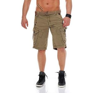 Geographical Norway PEANUT MEN - Mannen Casual Katoenen Bermuda Shorts - Mannen Sport Cargo Shorts - Ademende Chino Bermuda Shorts - Korte Shorts Normaal Comfortabel MASTIC XL