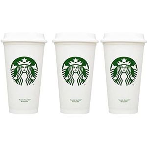 Starbucks Herbruikbare Cup to Go Travel Koffie Thee Tumbler 16oz (Pack van 3) Model: (Thuis & Keuken)