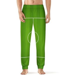 Groene Gras Voetbal Field Thema Mannen Pyjama Broek Zachte Lounge Bodems Met Pocket Slaap Broek Loungewear