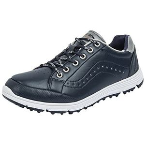 Waterdichte Leren Golfschoenen Voor Heren Lichtgewicht, Comfortabele Golfschoen Zonder Spikes Voor Brede Pasvorm Ademend Groot Formaat,Blauw,46 EU