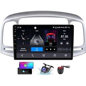 Android 13 Dual Din Car Stereo voor Hyundai Accent 3 2006-2011 met 9 inch Touchscreen Media Player met Carplay Android Auto BT 5.0 4G WiFi GPS-navigatie FM/RDS SWC + achtercamera(NF-1)