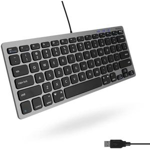 Macally SLIMKEYCSG Compact bedraad USB-A toetsenbord - Spacegray - US (QWERTY) layout