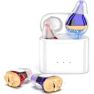 Gehoorapparaten - Draadloze Oplaadbare Hoorversterker - OTC-hoortoestellen - 2-kanaals Digitaal - In-ear Ruisonderdrukkende Hoortoestellen voor Senioren